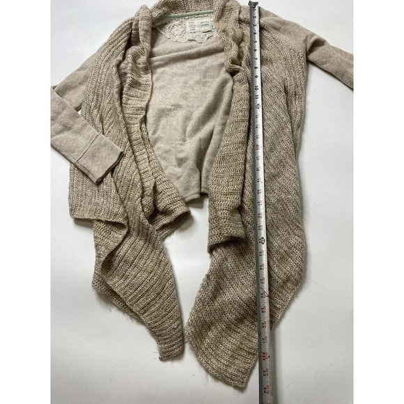 Anthropologie Saturday Sunday Women’s Size XS Beige Draped Cardigan Sweater - Picture 4 of 6